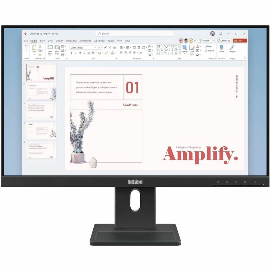 Lenovo ThinkVision E24-40 24" Class Full HD LED Monitor - 16:9 - Raven Black
